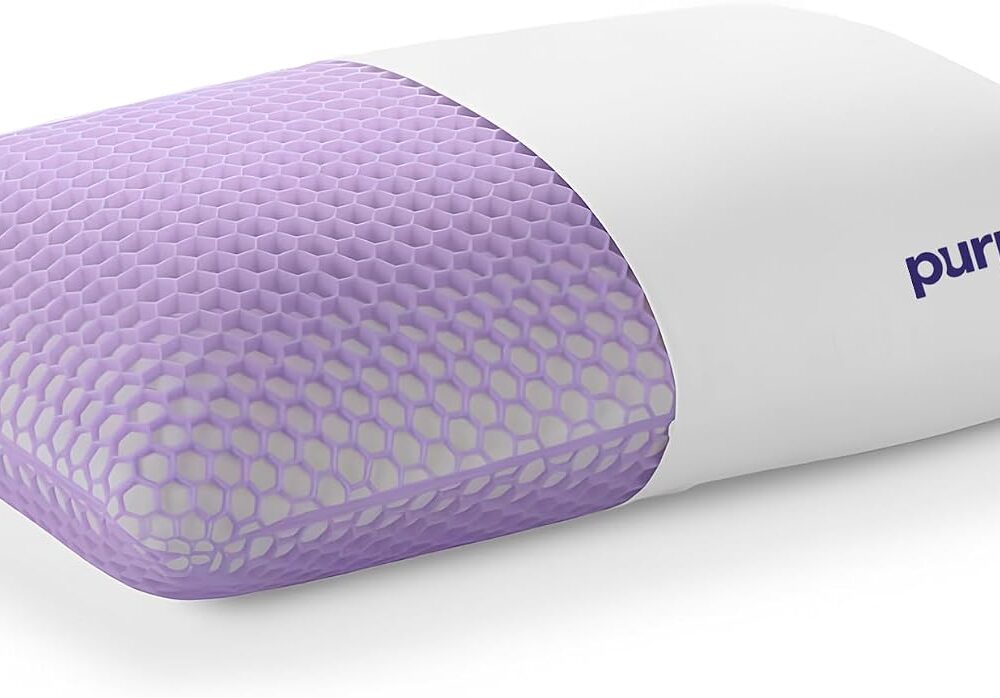 Purple Harmony Pillow - Medium Loft, Standard Size, Cooling Gel Neck Pillow | Side Sleeper Pillow, Weightless Medium Feel, GelFlex Grid and Talalay Latex Foam for Pressure-Relieving Support