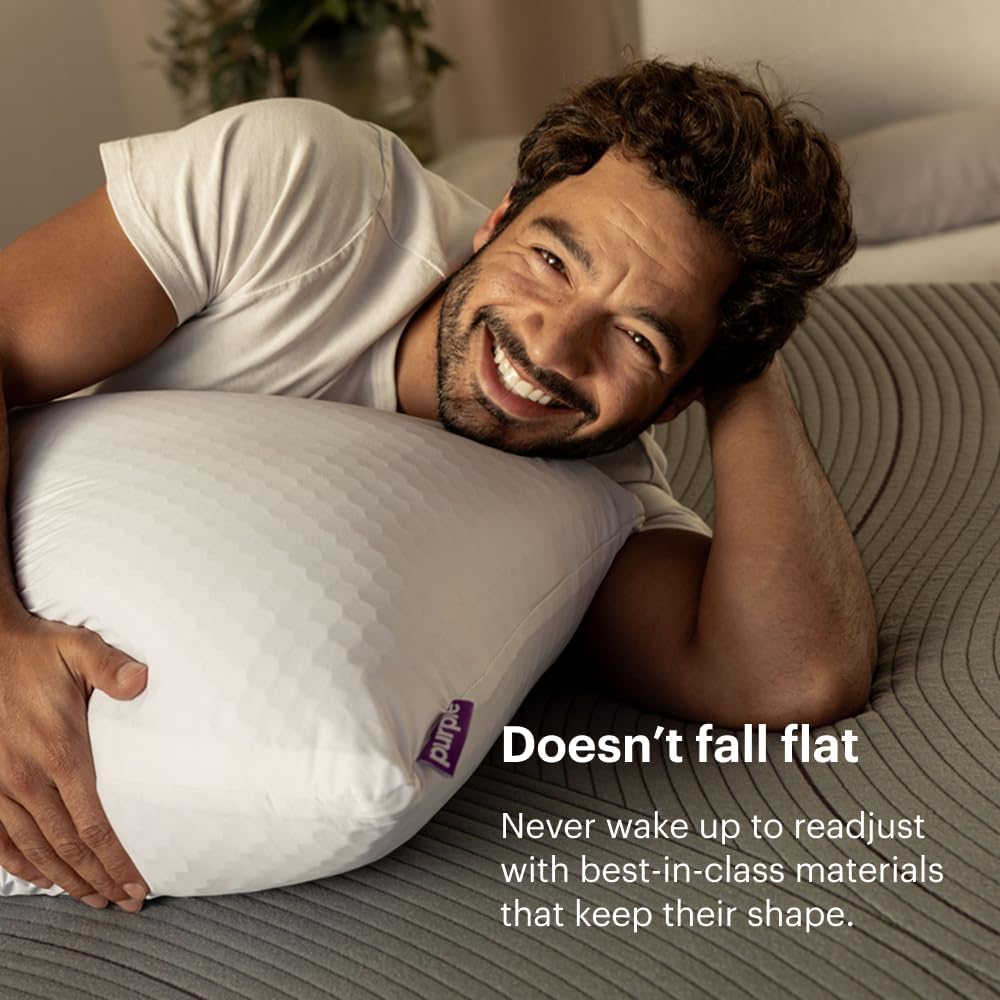 Purple Harmony Pillow - Medium Loft, Standard Size, Cooling Gel Neck Pillow | Side Sleeper Pillow, Weightless Medium Feel, GelFlex Grid and Talalay Latex Foam for Pressure-Relieving Support - Image 5