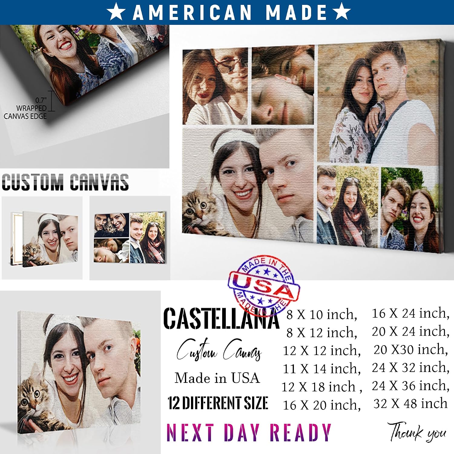 DIYKST Custom Canvas Prints with Your Photos Canvas Prints Custom Picture Canvas Customized Photo Personalized Canvas Pictures for Wall Decor Gifts for Couple valentines Day 8 X 12-24 X 36 - Image 2